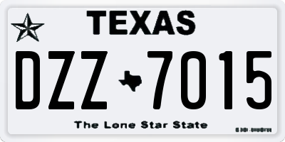 TX license plate DZZ7015