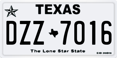 TX license plate DZZ7016