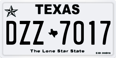 TX license plate DZZ7017