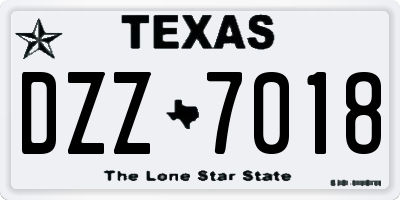 TX license plate DZZ7018