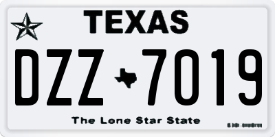 TX license plate DZZ7019