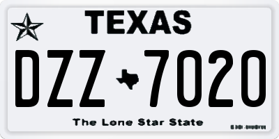 TX license plate DZZ7020