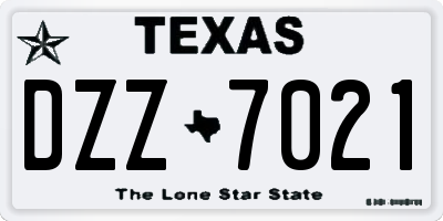 TX license plate DZZ7021