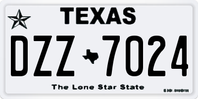 TX license plate DZZ7024