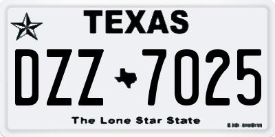 TX license plate DZZ7025