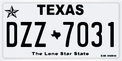 TX license plate DZZ7031