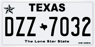 TX license plate DZZ7032