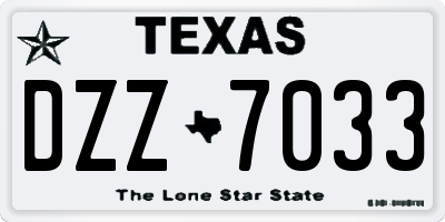 TX license plate DZZ7033