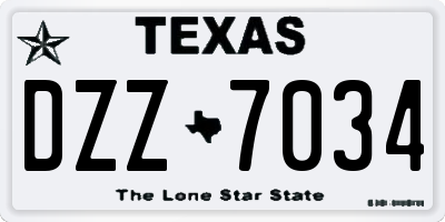 TX license plate DZZ7034