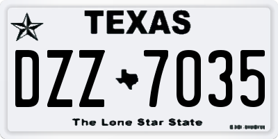 TX license plate DZZ7035