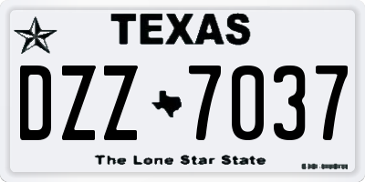 TX license plate DZZ7037