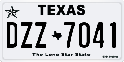 TX license plate DZZ7041