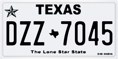 TX license plate DZZ7045