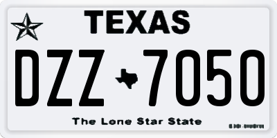 TX license plate DZZ7050