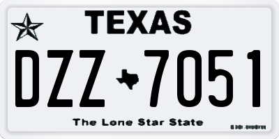 TX license plate DZZ7051