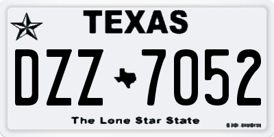 TX license plate DZZ7052