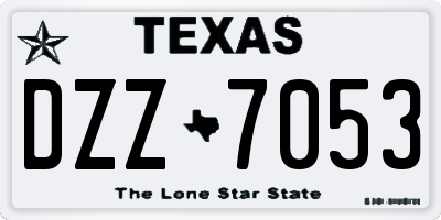 TX license plate DZZ7053