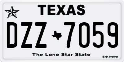 TX license plate DZZ7059