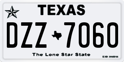 TX license plate DZZ7060