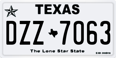 TX license plate DZZ7063