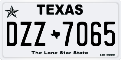 TX license plate DZZ7065