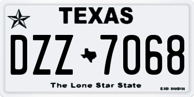 TX license plate DZZ7068