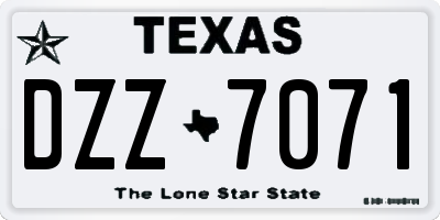 TX license plate DZZ7071