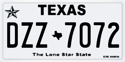 TX license plate DZZ7072