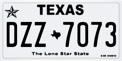 TX license plate DZZ7073