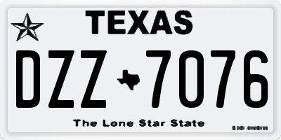 TX license plate DZZ7076