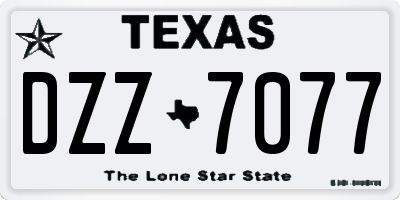 TX license plate DZZ7077