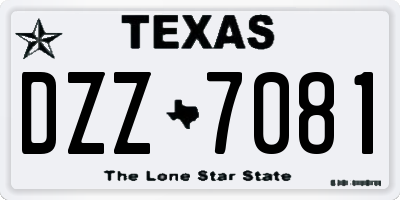 TX license plate DZZ7081