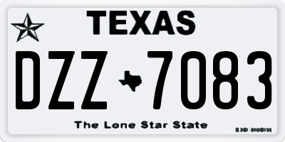 TX license plate DZZ7083