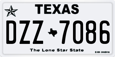 TX license plate DZZ7086