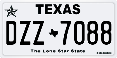 TX license plate DZZ7088