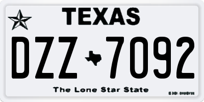 TX license plate DZZ7092