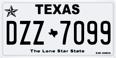 TX license plate DZZ7099