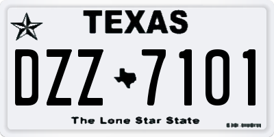 TX license plate DZZ7101