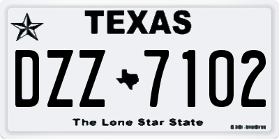 TX license plate DZZ7102