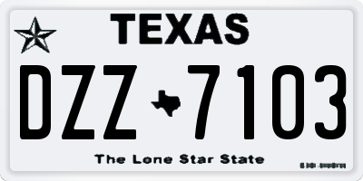 TX license plate DZZ7103