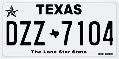 TX license plate DZZ7104