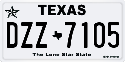 TX license plate DZZ7105