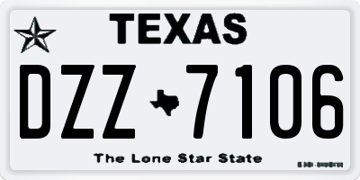 TX license plate DZZ7106