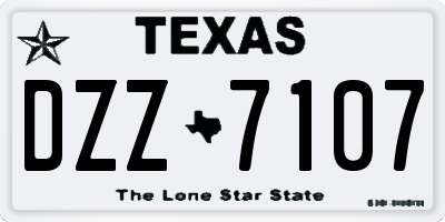 TX license plate DZZ7107