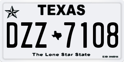 TX license plate DZZ7108