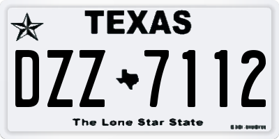 TX license plate DZZ7112