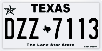 TX license plate DZZ7113