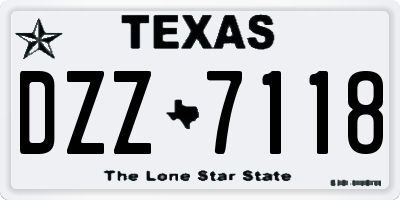 TX license plate DZZ7118