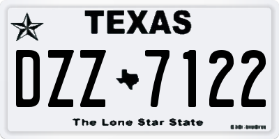 TX license plate DZZ7122