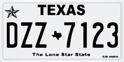 TX license plate DZZ7123